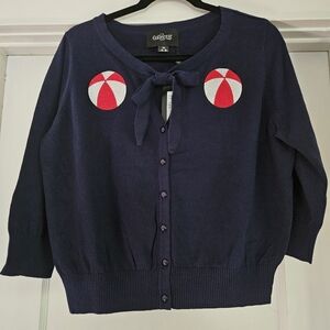 Collectif beach ball embroidered cardigan